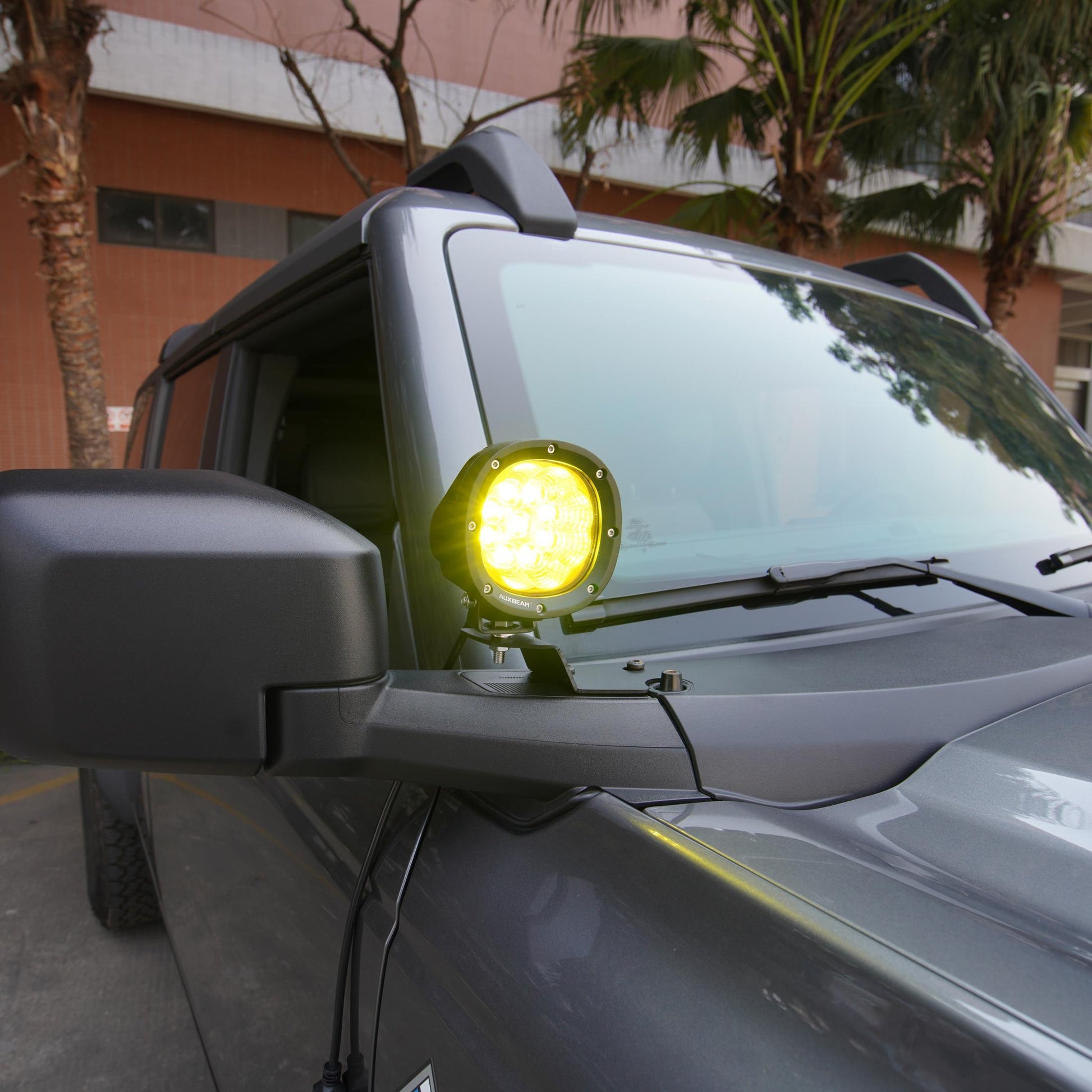 P4 Series | 4 Inch 90W 9000LM Round LED Driving Lights Flood Amber Pod Lights - Auxbeam  – éclairage LED auto