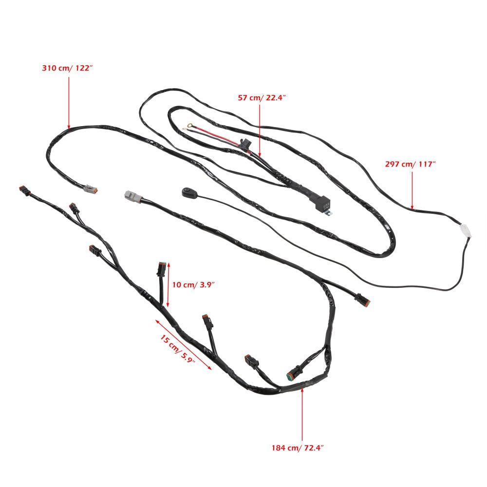 8-LED Pod Light Power Wiring Harness Kit with 2 PIN DT Plug