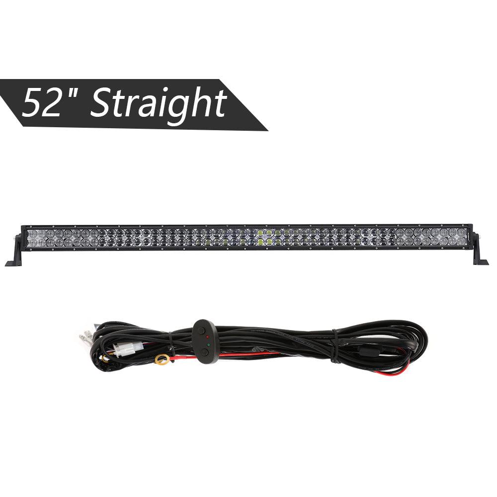 52" 5D-Series Straight LED Light Bar&Windshield Mounting Brackets For Jeep Wrangler JK 2007~2017