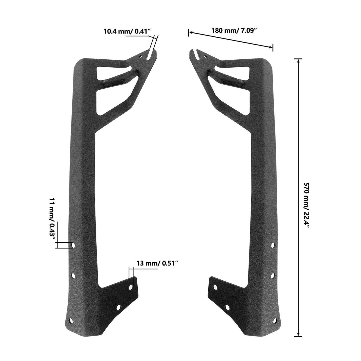حاملات تثبيت الزجاج الأمامي لقضيب إضاءة مستقيم بطول ٥٠ بوصة لسيارة جيب رانجلر JK موديلات ٢٠٠٧-٢٠١٧