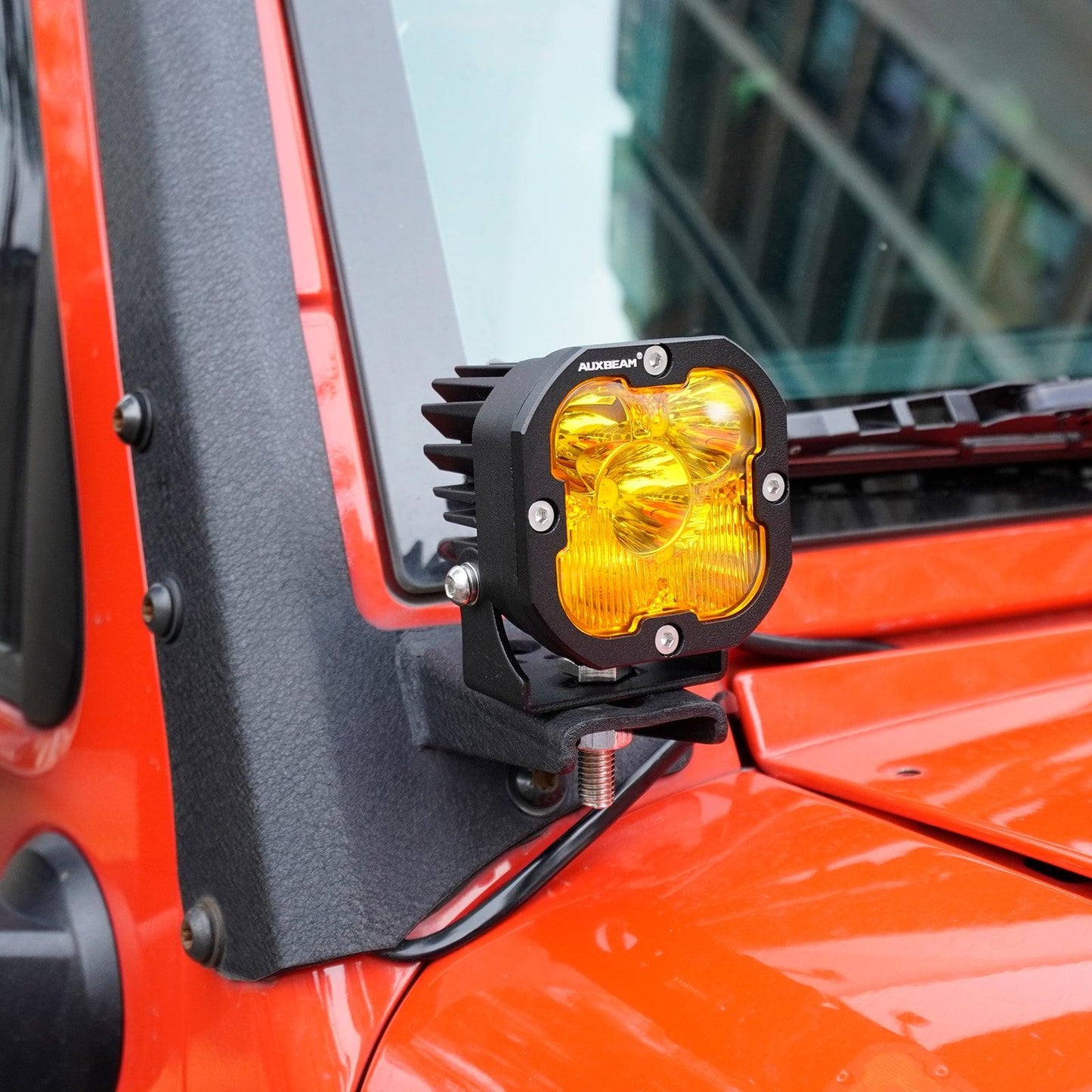 52" 5D-PRO LED Light Bar &amp; 3"LED PODS &amp; 2 IN 1 Design Windshield Mounting Brackets For Jeep Wrangler JK 2007~2017