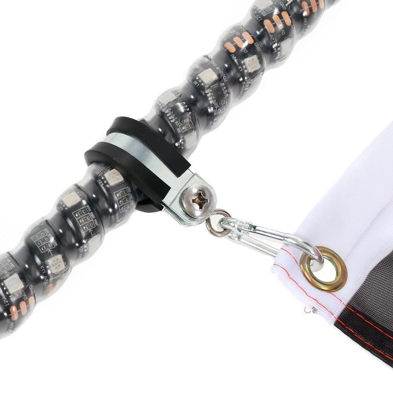 2Pcs 4FT RGB LED Whip Lights with Turn Signal & Brake Light + RGB LED Rock Lights Set with Bluetooth Controlled