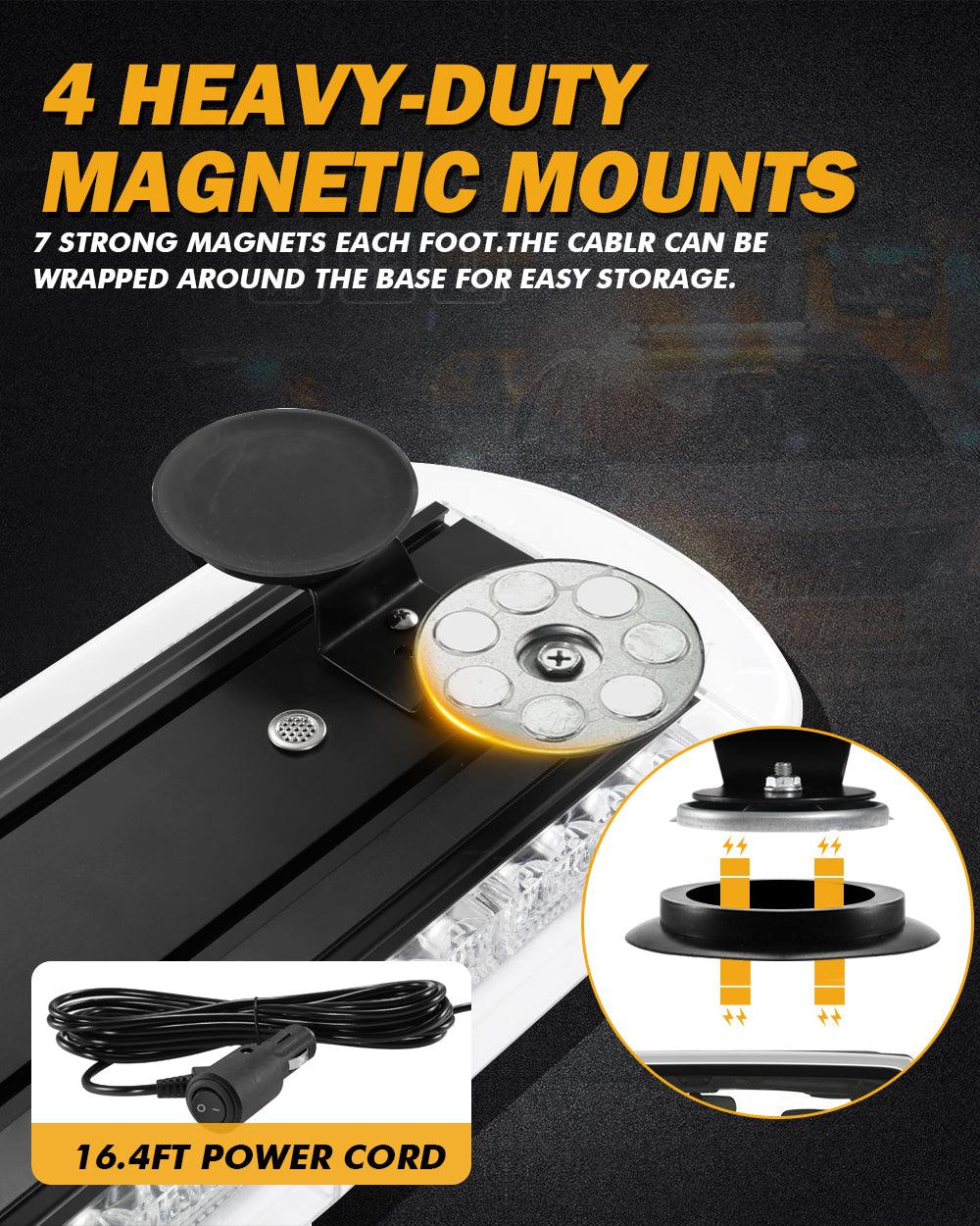 21.5" Rooftop Strobe Flashing Light Bar, 20 Flashing Modes Magnetic Mount Emergency Safety Warning Caution Beacon Lights