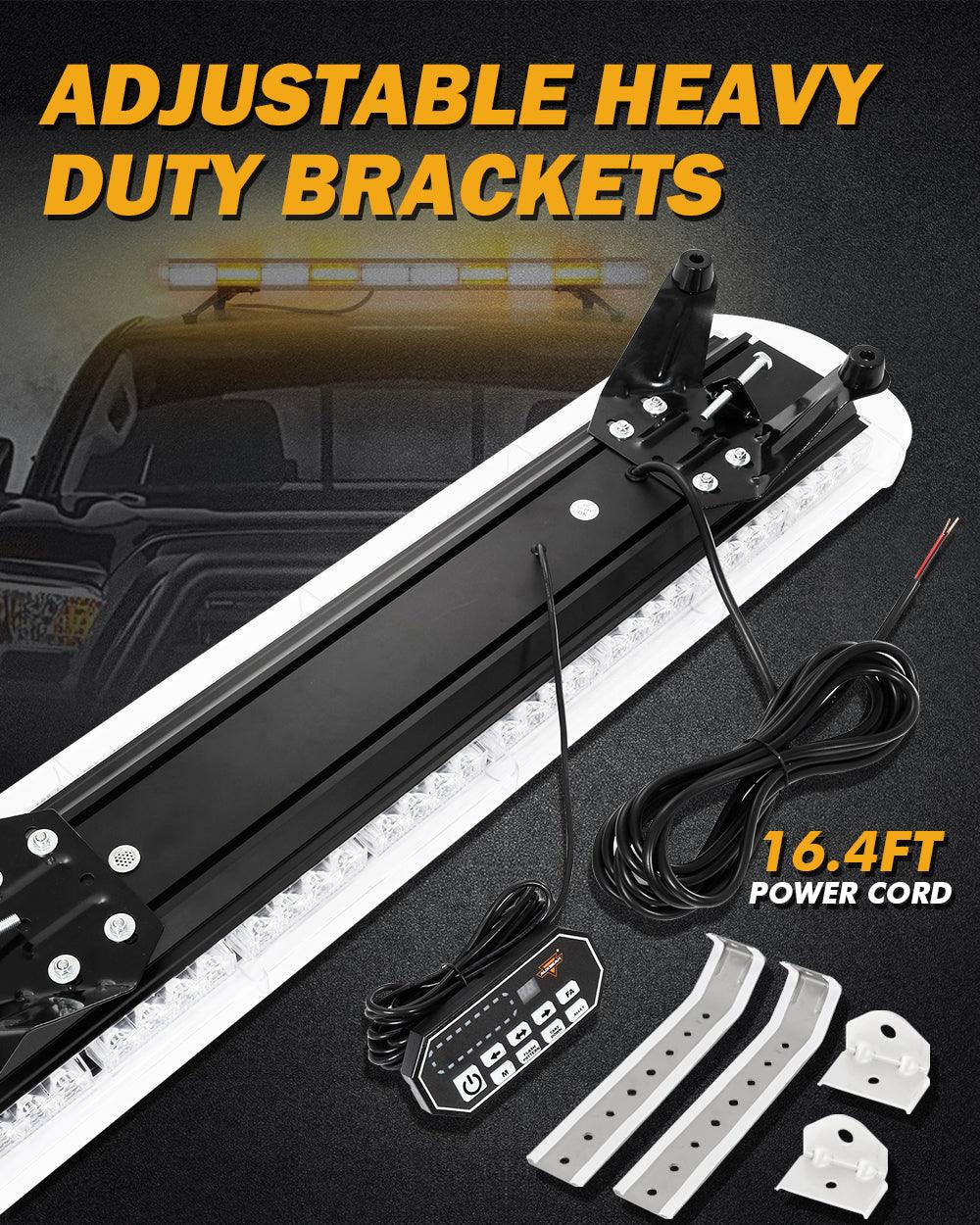 47 Inch Rooftop Strobe Flashing Light Bar with Mounting Brackets 20 Flashing Modes Emergency Safety Warning Caution Beacon Lights