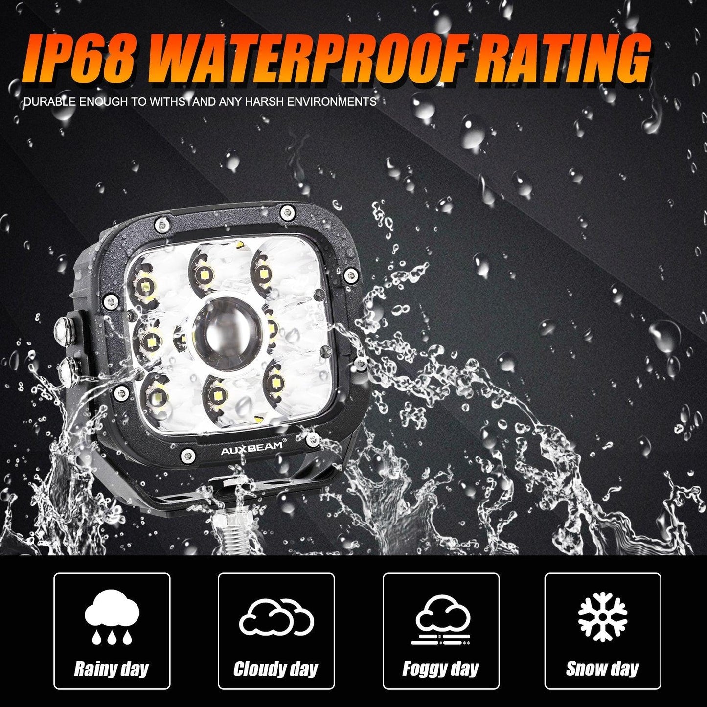 (2pcs/4pcs set) 5 Inch 110W White/Amber Spot Light LED Driving Lights for Toyota Tacoma 