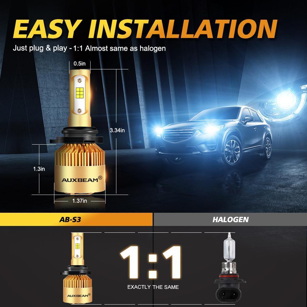 9006/HB4 LED Headlight Bulbs 72W 10000LM S3 Series Fan Cooling 6500K Cool White | 2 bulbs