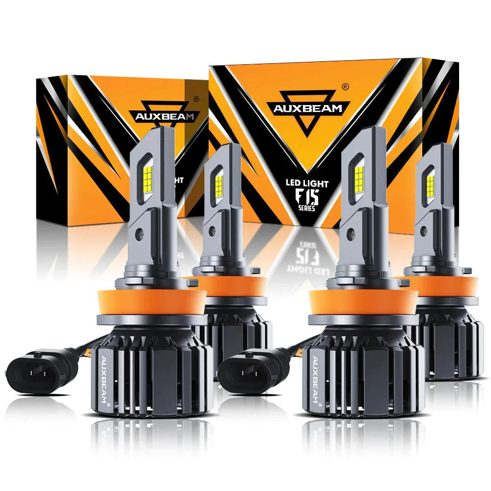 20% Smaller Size F15 Series 20000LM 90W LED Headlight Bulbs 6500K Cool White - Auxbeam  – éclairage LED auto