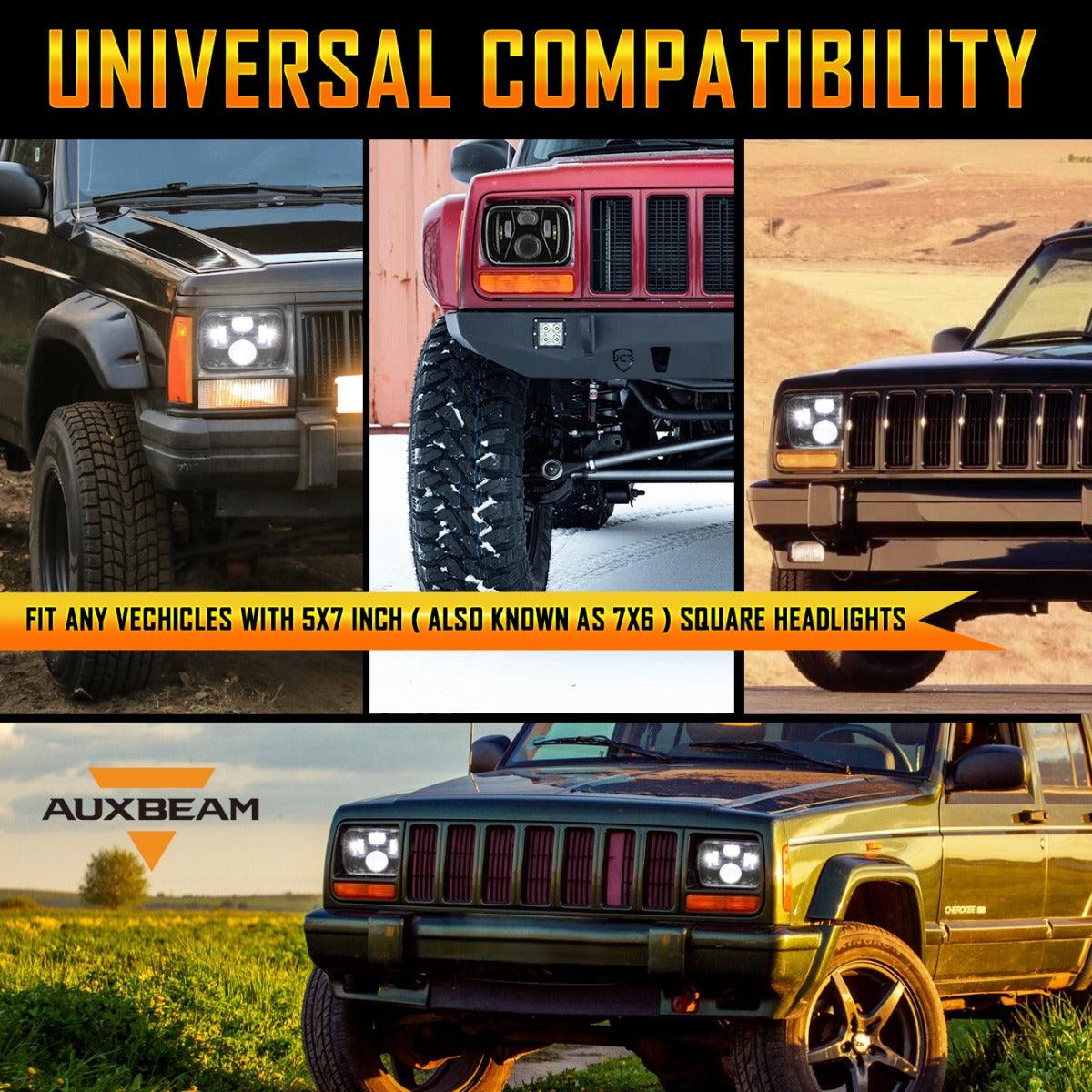 (2pcs/set) 110W 7x6 LED light Headlights for Jeep XJ YJ MJ