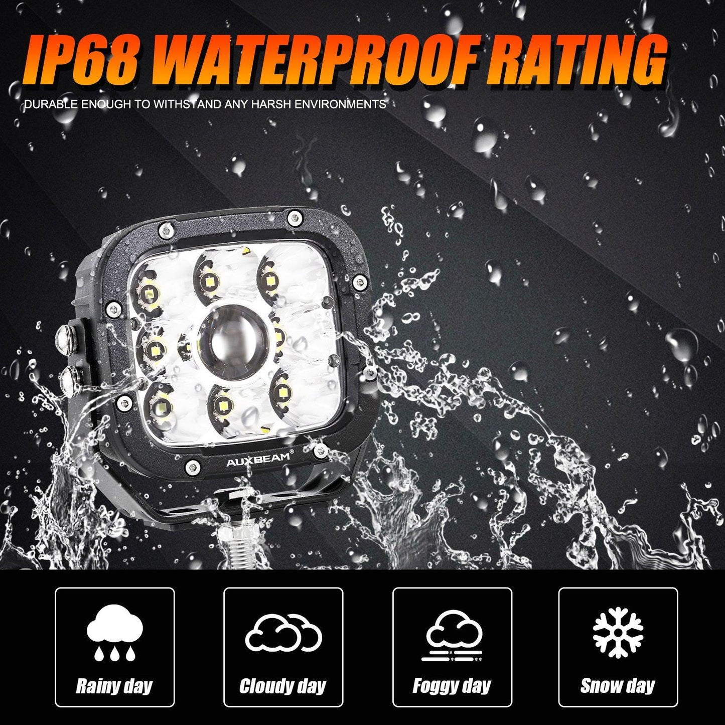 XP-ULTRA Series 5 Inch 110W 11000LM White/Amber LED Driving Lights Pods Light