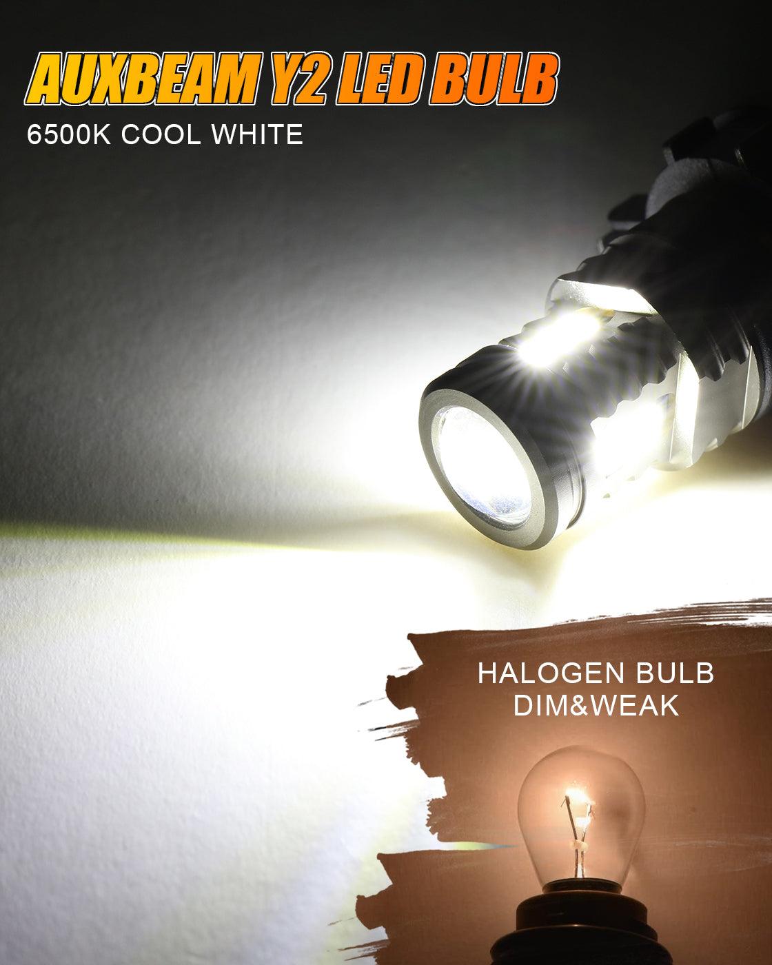 (قطعتان/مجموعة) سلسلة Y2 من مصابيح الضباب LED ثلاثية الجوانب باللون الأبيض البارد/الأصفر الذهبي/النهاري 5202/5201/PS24W/H16EU