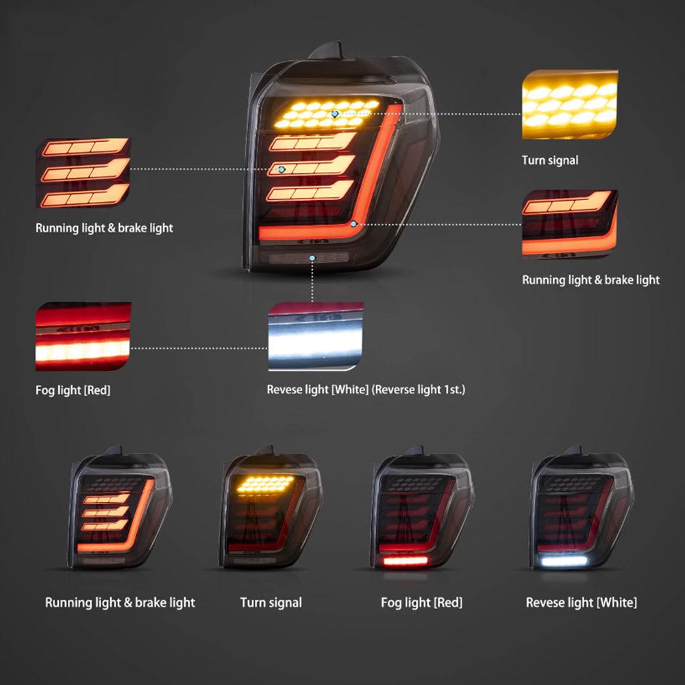 LED Tail Lights Assembly With Dynamic Welcome Lighting For 2010-2023 Toyota 4Runner 5th Gen (N280)