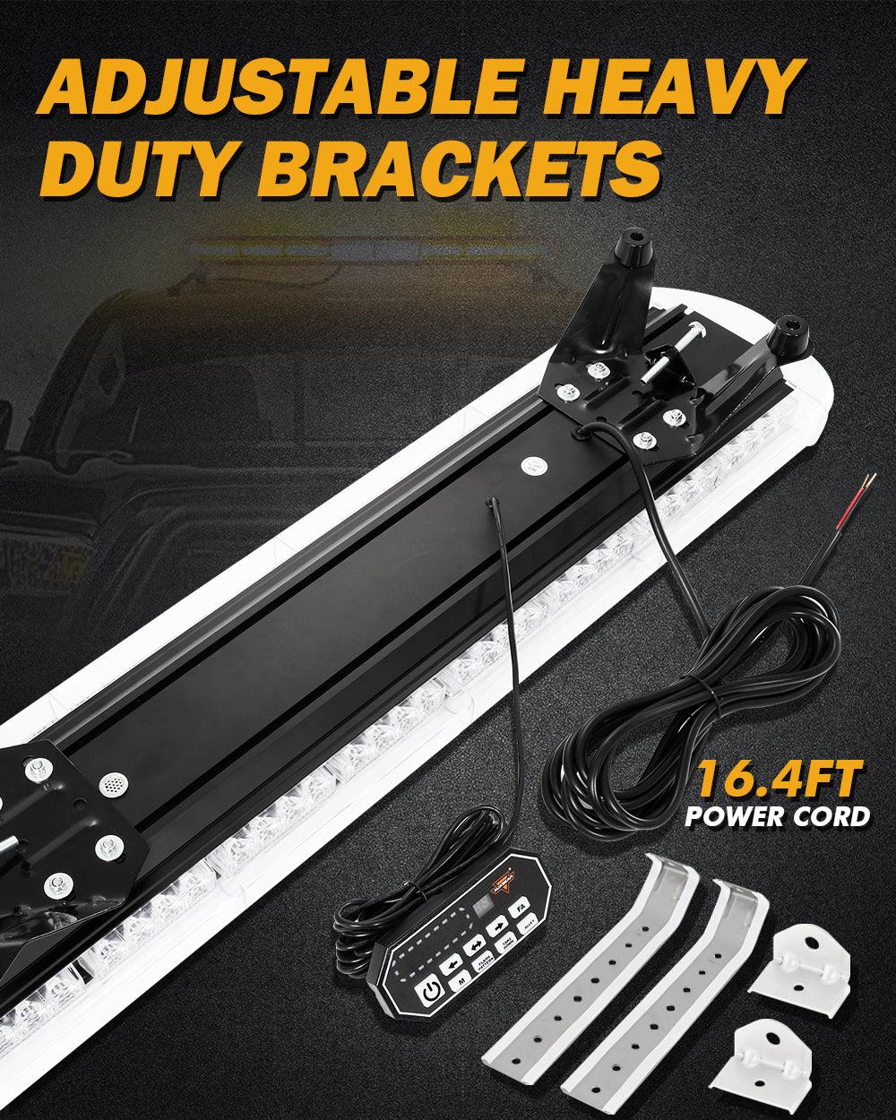 38.5 Inch Rooftop Strobe Flashing Light Bar with Mounting Brackets 20 Flashing Modes Emergency Safety Warning Caution Beacon Lights