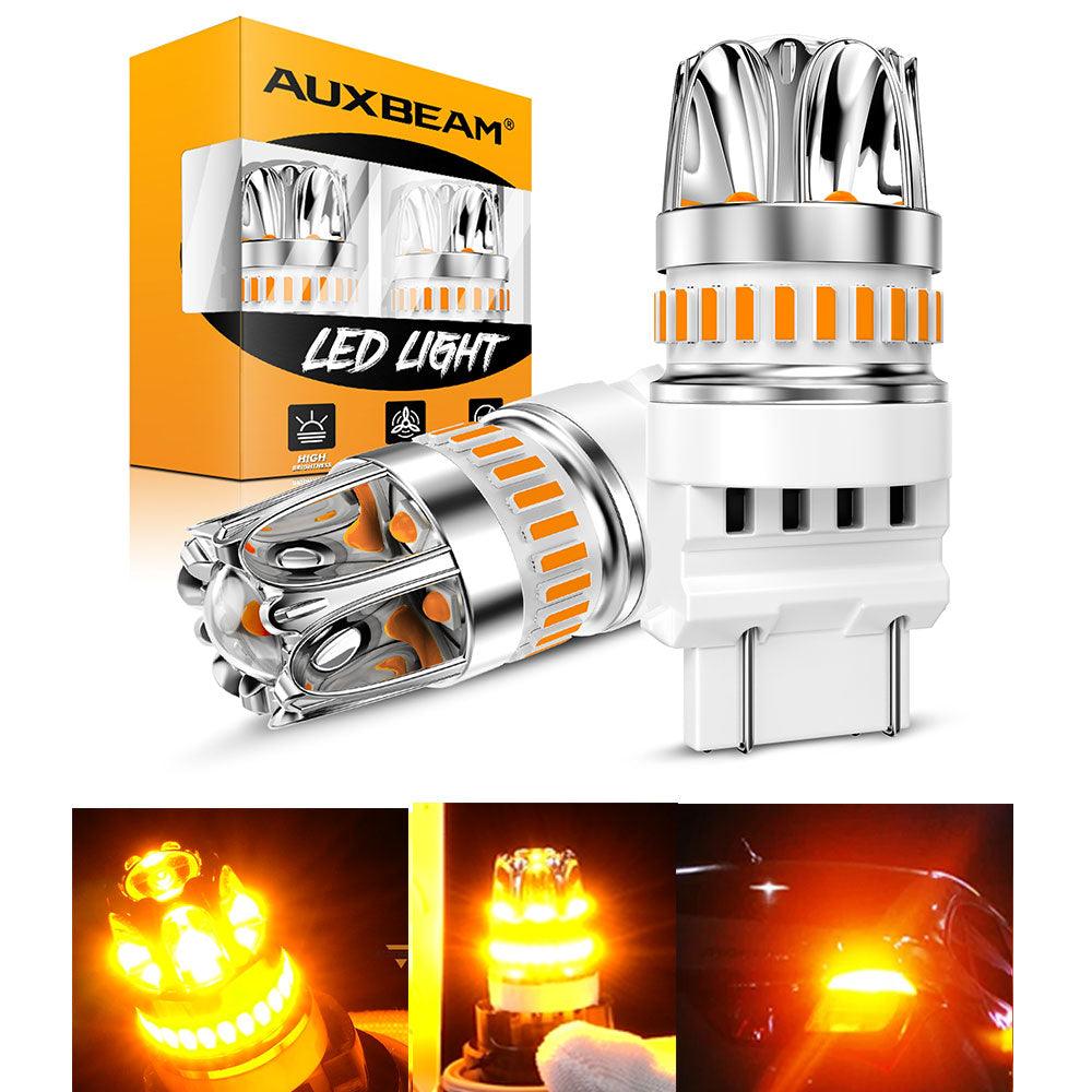 T25 3157 3156 LED Turn Signal Light Rear/Front, Side Maker Light Bulbs 14W 6000LM CAN-Bus Error Free 3000K Amber Y2 Series | 2 Bulbs