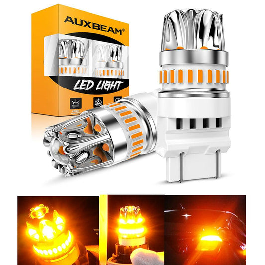 T25 3157 3156 LED Turn Signal Light Rear/Front, Side Maker Light Bulbs 14W 6000LM CAN-Bus Error Free 3000K Amber Y2 Series | 2 bulbs