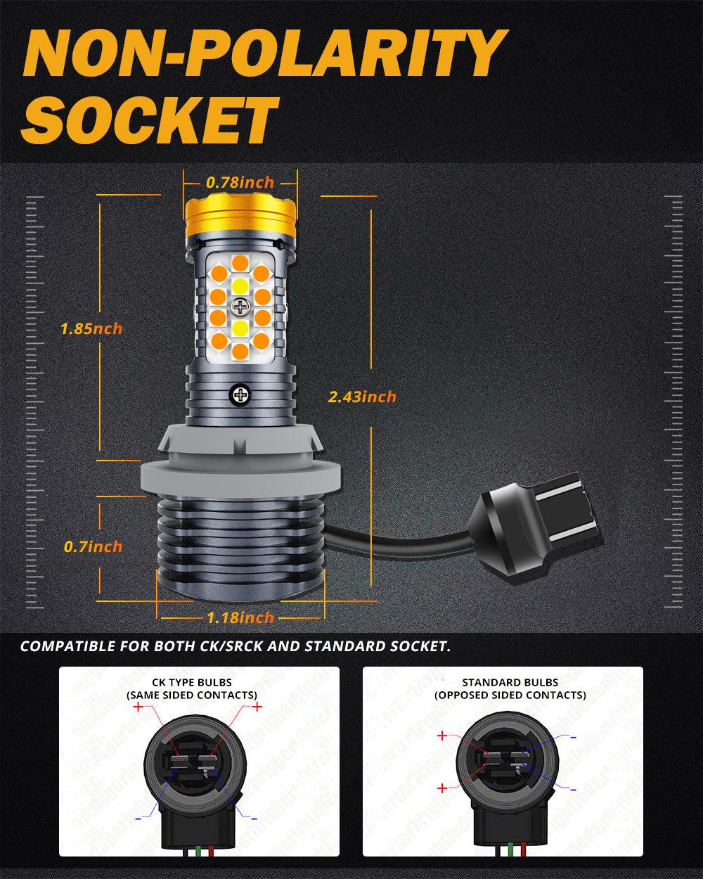 🆕T20 7443 7440 LED Front Turn Signal & DRL Light Bulbs 800% High Brightness CAN-Bus Error Free Dual Color Switchback White & Amber B31 Series | 2 Bulbs
