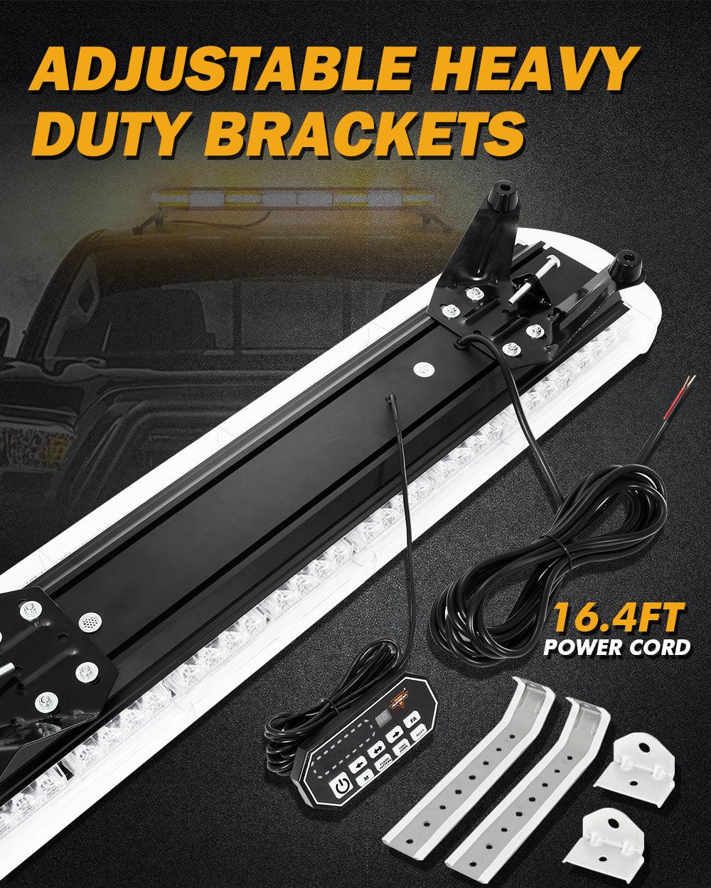 38.5 Inch Rooftop Strobe Flashing Light Bar with Mounting Brackets 20 Flashing Modes Emergency Safety Warning Caution Beacon Lights