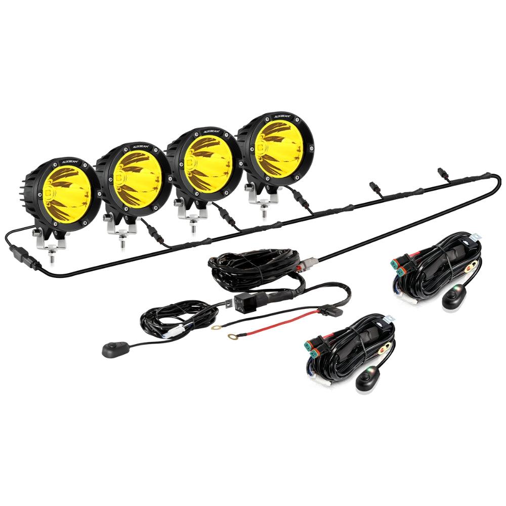 C4 Series | 4 Inch 100W Spot Round LED Pods Amber LED Driving Lights - Auxbeam  – éclairage LED auto