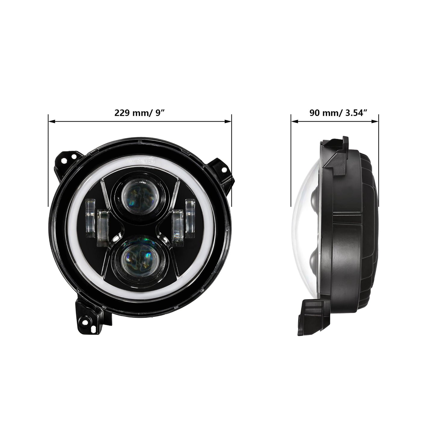 (2pcs/set) 9 Inch LED Headlights with DRL Halo Ring for Jeeps Wrangler JL Jeep Gladiator JT 2018 2019 2020 2021 2022