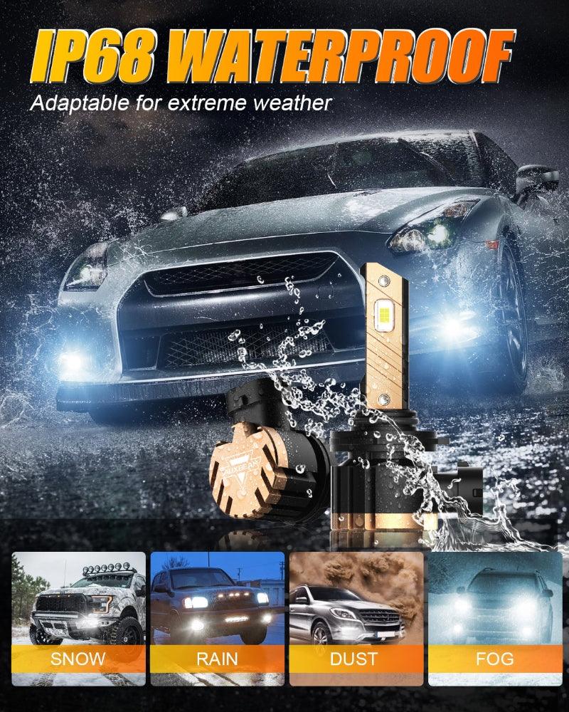 مصابيح ضباب LED HB4 9006، 44 واط، 8000 لومن، 6500 كلفن، لون أبيض بارد، سلسلة Z3 | مصباحان
