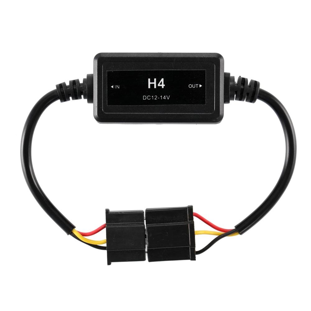 H4/9003 C10-MODEL Enhanced LED Headlight Bulbs Canbus Decoder Anti-Flicker Hyper Flash No Warning Harness Resistor Conversion Kit 2pcs/set