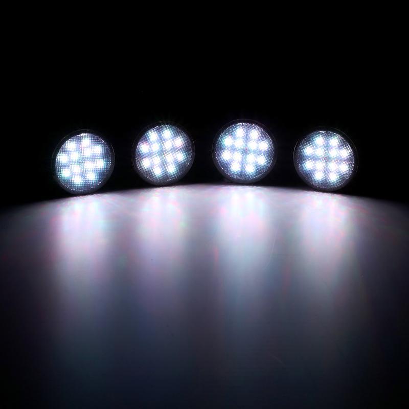 (4 قطع/مجموعة) مصابيح أمامية LED نيون RGBW مع جهاز تحكم عن بعد لاسلكي RF، تطبيق هاتف ذكي يعمل بالبلوتوث متوافق مع 2007-2017 Wrangler JK