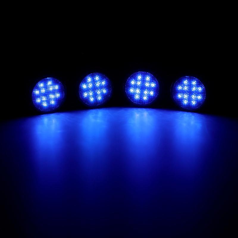 (4 قطع/مجموعة) مصابيح أمامية LED نيون RGBW مع جهاز تحكم عن بعد لاسلكي RF، تطبيق هاتف ذكي يعمل بالبلوتوث متوافق مع 2007-2017 Wrangler JK