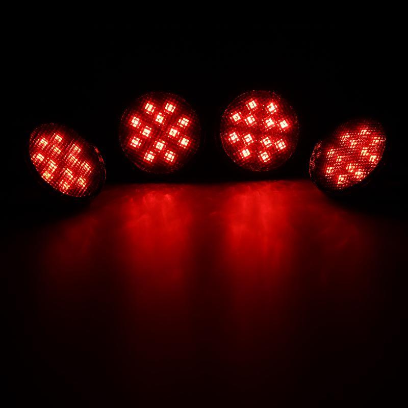 (4 قطع/مجموعة) مصابيح أمامية LED نيون RGBW مع جهاز تحكم عن بعد لاسلكي RF، تطبيق هاتف ذكي يعمل بالبلوتوث متوافق مع 2007-2017 Wrangler JK