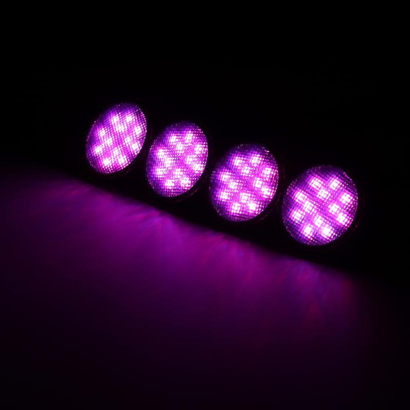 (4 قطع/مجموعة) مصابيح أمامية LED نيون RGBW مع جهاز تحكم عن بعد لاسلكي RF، تطبيق هاتف ذكي يعمل بالبلوتوث متوافق مع 2007-2017 Wrangler JK