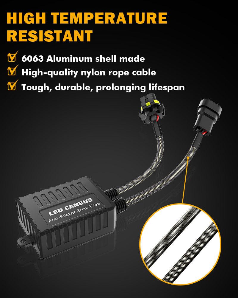 9006/HB4 C20-Model Decoder-Pro Enhanced LED Headlight Bulbs Canbus Decoder Harness Resistor Conversion Kit 2pcs/Set