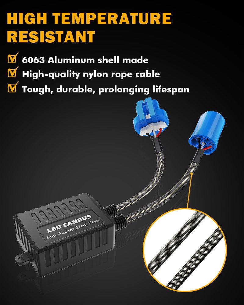 9007 C20-Model Decoder-Pro Enhanced LED Headlight Bulbs Canbus Decoder Harness Harness Conversion Kit 2pcs/Set