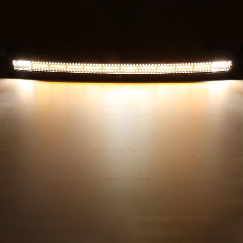 50 Inch 6 Modes White&amp;Amber Curved Off Road Led Light Bar