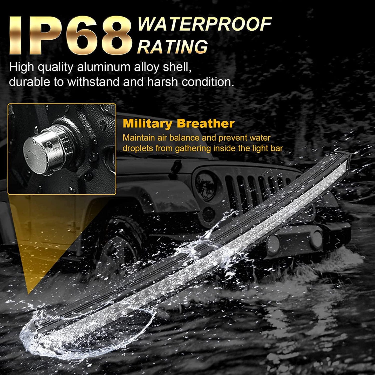 42 Inch 5D Series Curved LED Light Bar + 42" Curved LED Light Bar Windshield Mount Brackets