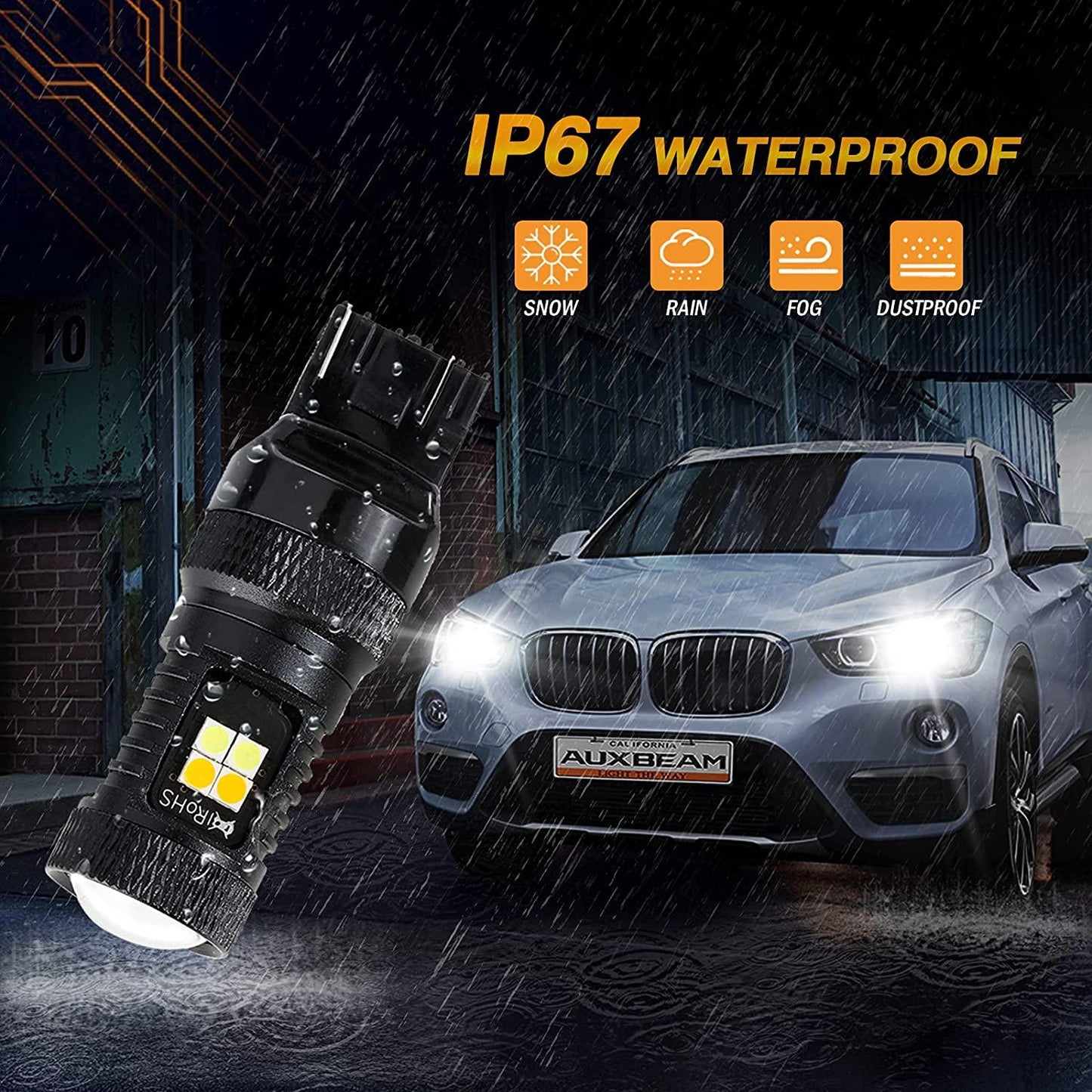 T20 7443 7440 LED Front Turn Signal &amp; DRL Light Bulbs 300% High Brightness Dual Color Switchback White &amp; Amber | 2 bulbs 