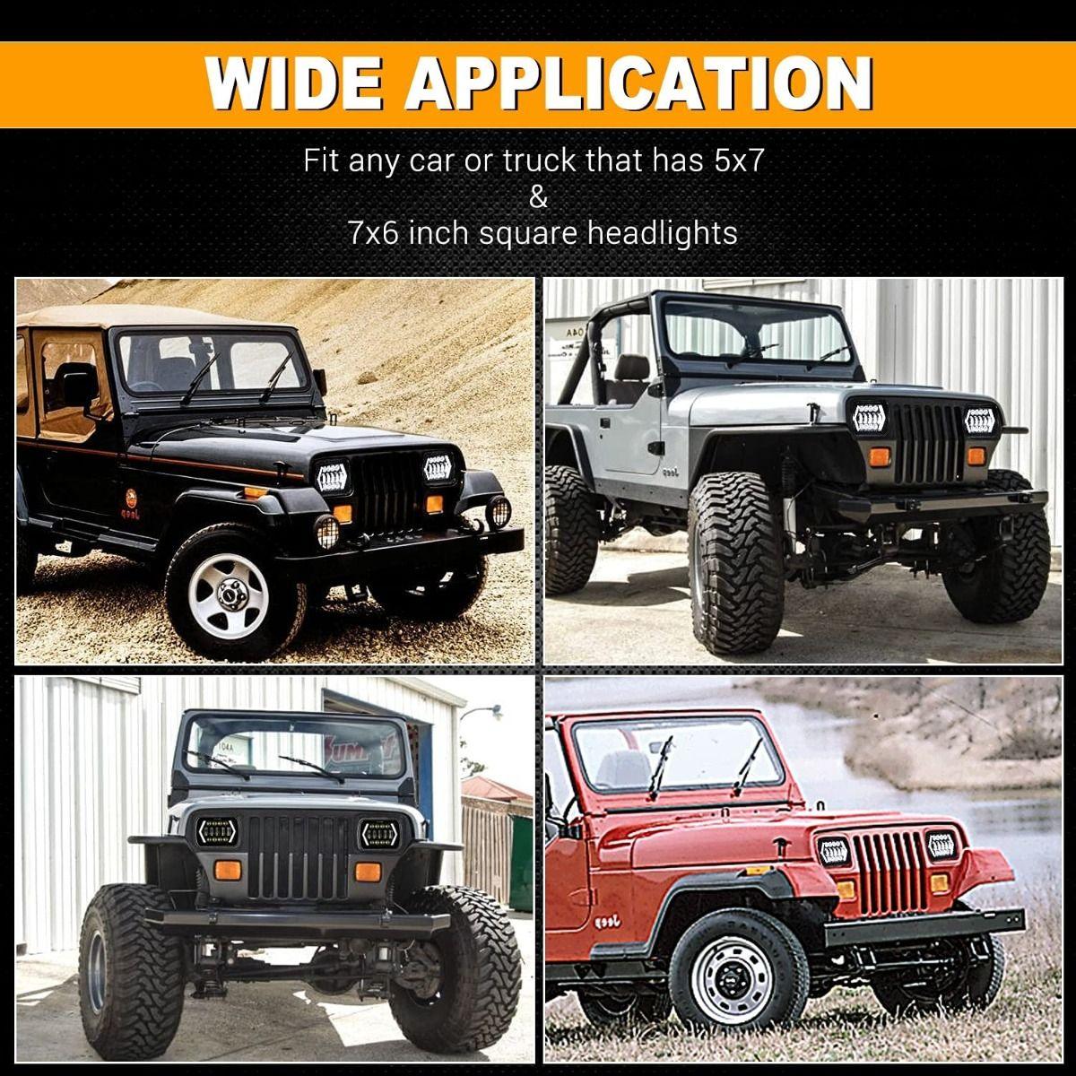 (2pcs/set) 7x6 Inch Projecteur LED avec Halo pour Chevrolet Express