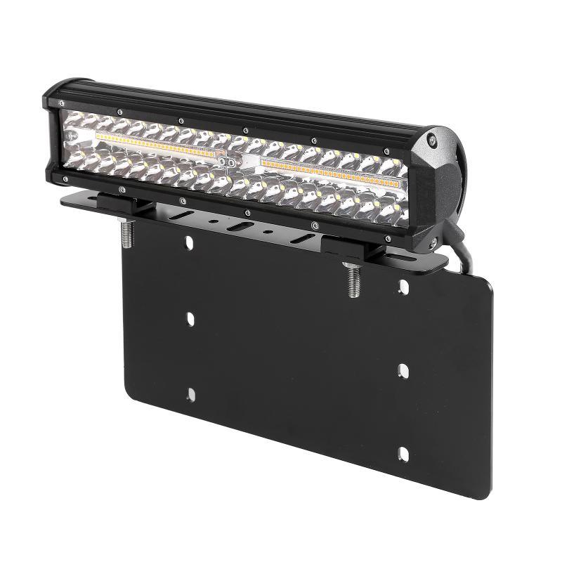 شريط إضاءة LED من الفولاذ للوحة الترخيص وحامل المصد الأمامي مناسب لمعظم الشاحنات والشاحنات الصغيرة وسيارات الدفع الرباعي وسيارات الجيب وسيارات الدفع الرباعي والسيارات (الإصدار الأمريكي)