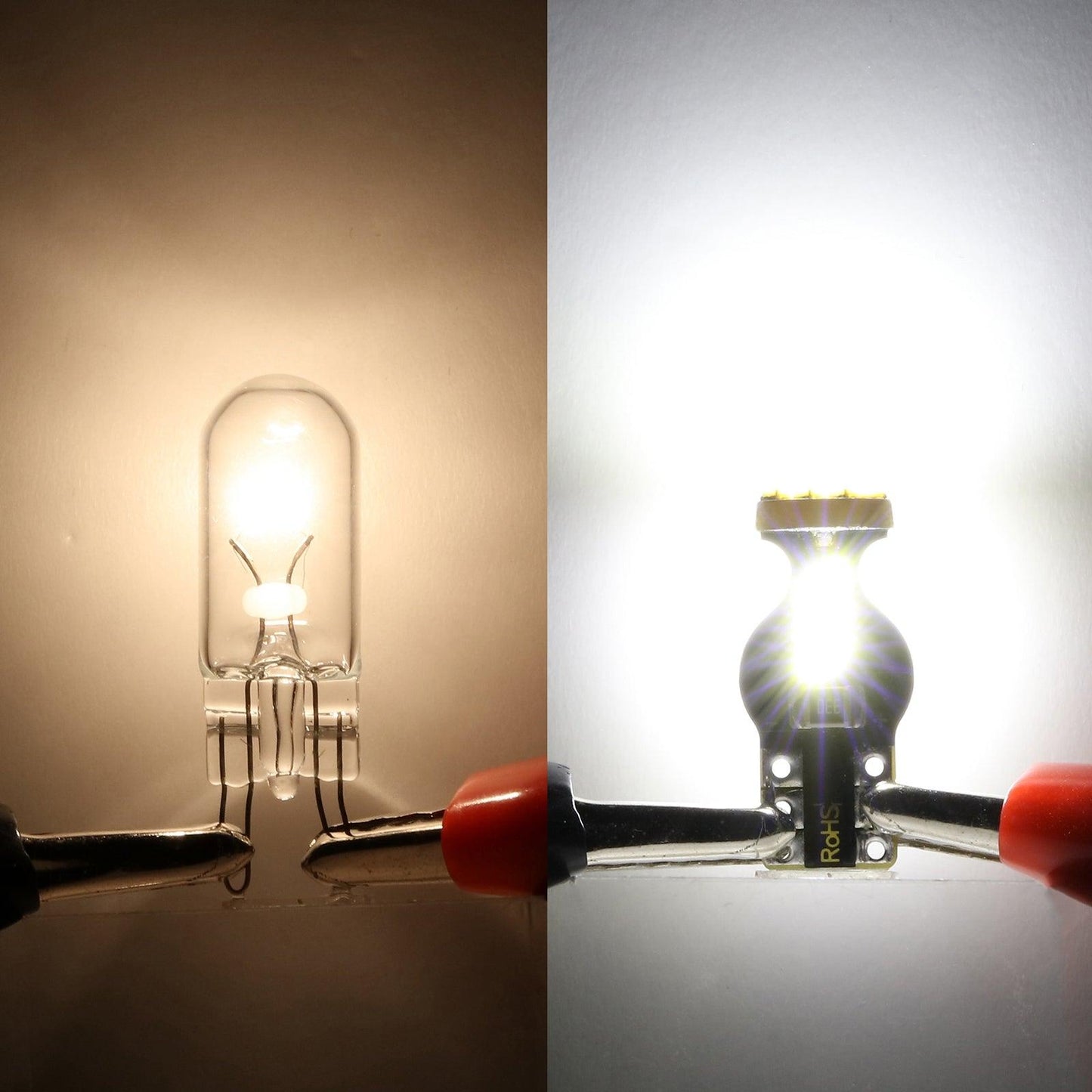 لمبات إضاءة داخلية LED T10 W5W 2825، 1.5 واط، أكثر سطوعًا بنسبة 300%، لون أبيض 6500 كلفن | 10 لمبات 