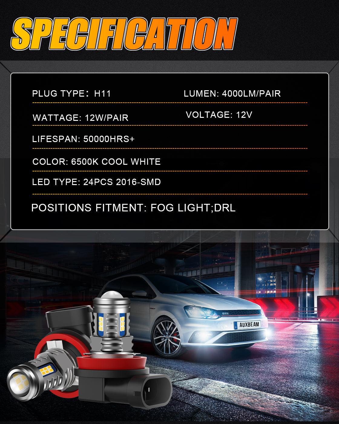 🔥(2pcs/set) H11/H8/H9/H16JP  Y2 Series 3-Sides Golden Yellow LED Fog Light/DRL