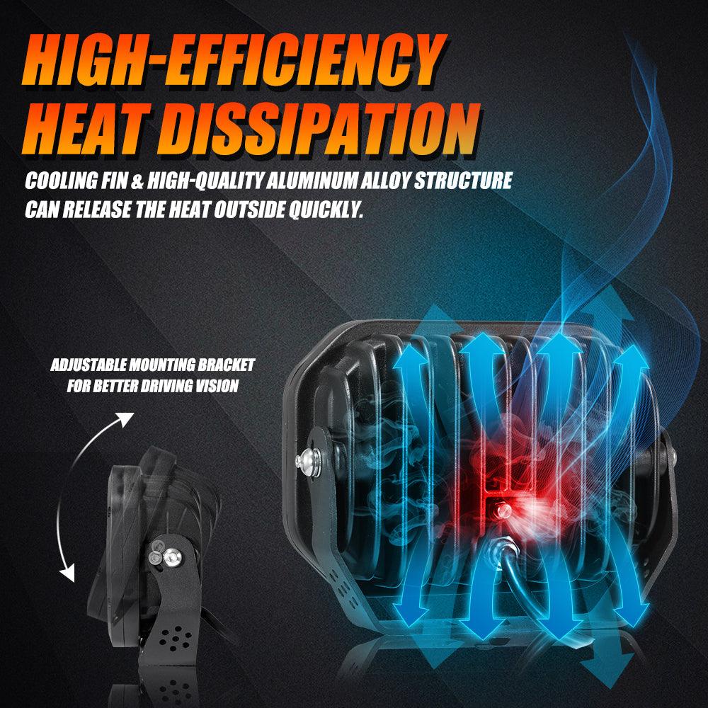 مصابيح قيادة LED مستطيلة مقاس 7 × 5 بوصة مع مصابيح نهارية كهرمانية لمركبات الدفع الرباعي والمركبات متعددة الاستخدامات والمركبات رباعية الدفع