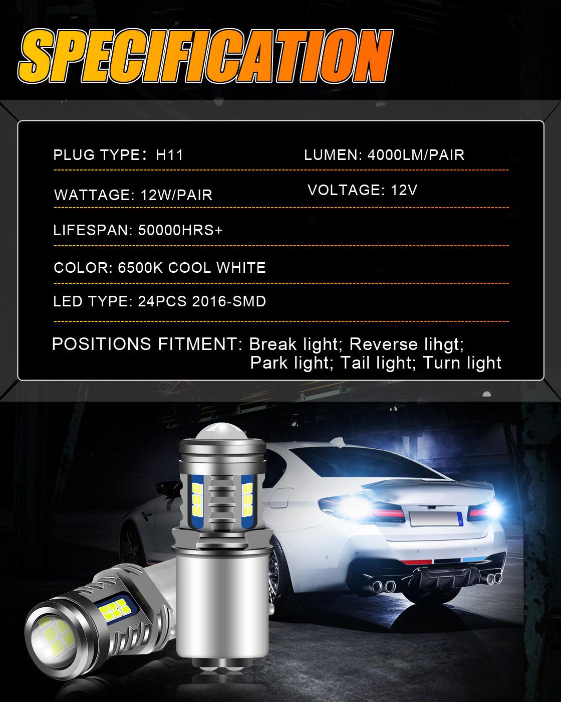 (قطعتان/مجموعة) 1157/BAY15D سلسلة Y2 LED أبيض بارد ثلاثي الجوانب للفرامل/الانعطاف الفردي/الرجوع للخلف/صانع الجانب/الإضاءة النهارية