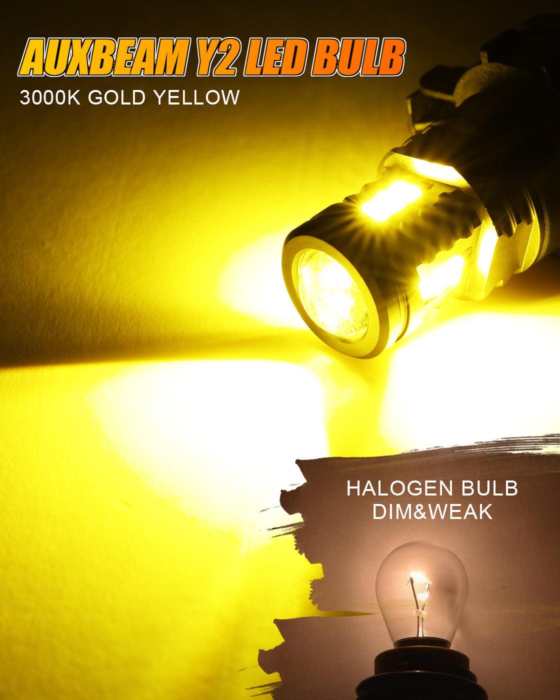 🔥(2pcs/set) 5202/5201/PS24W/H16EU  Y2 Series 3-Sides Golden Yellow LED Fog Light/DRL