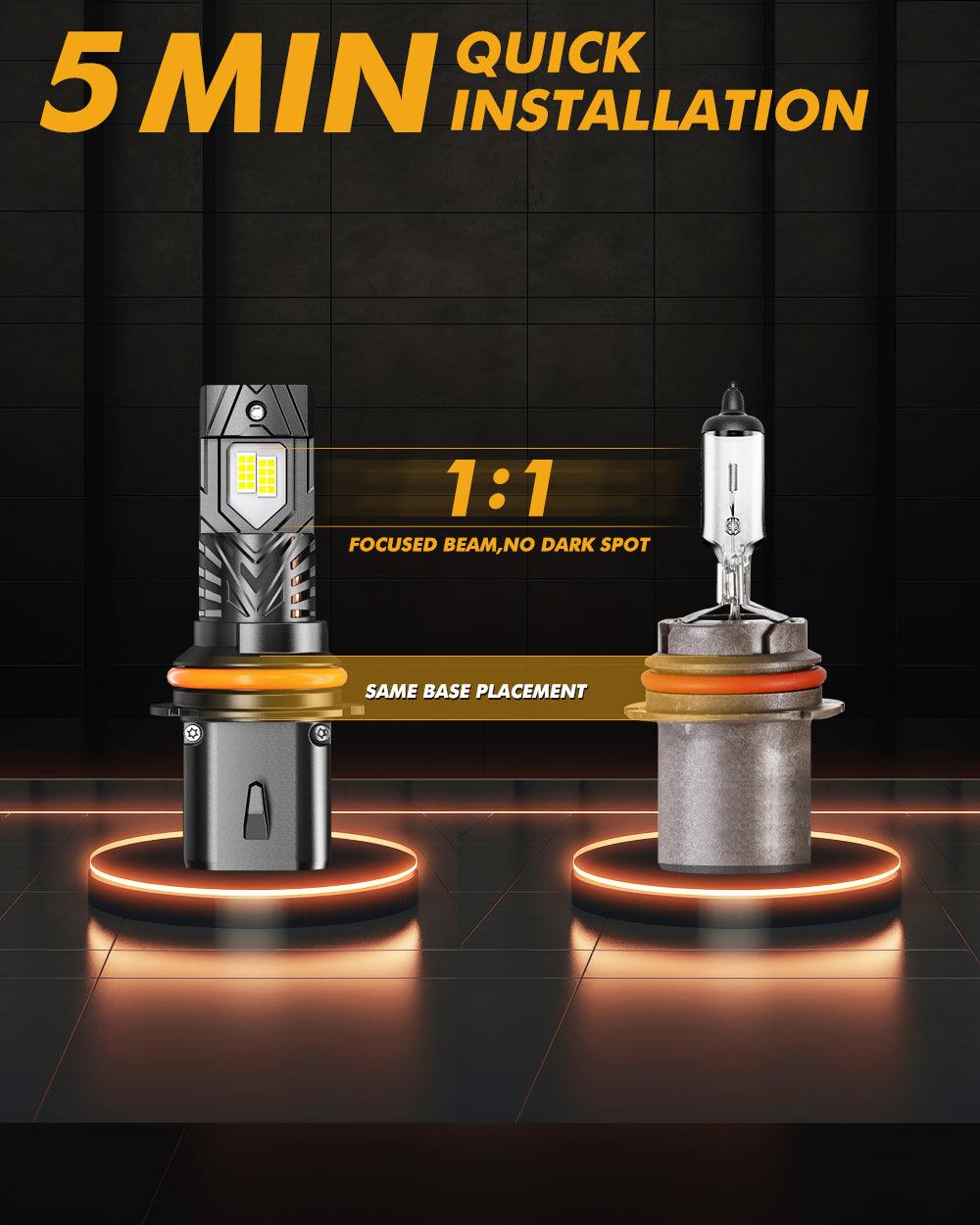 🆕9007/HB5 LED Headlight Bulbs Q40 Series Ultra-High Brightness 120W 30000LM 6500K Cool White | 2 Bulbs - Auxbeam  – éclairage LED auto