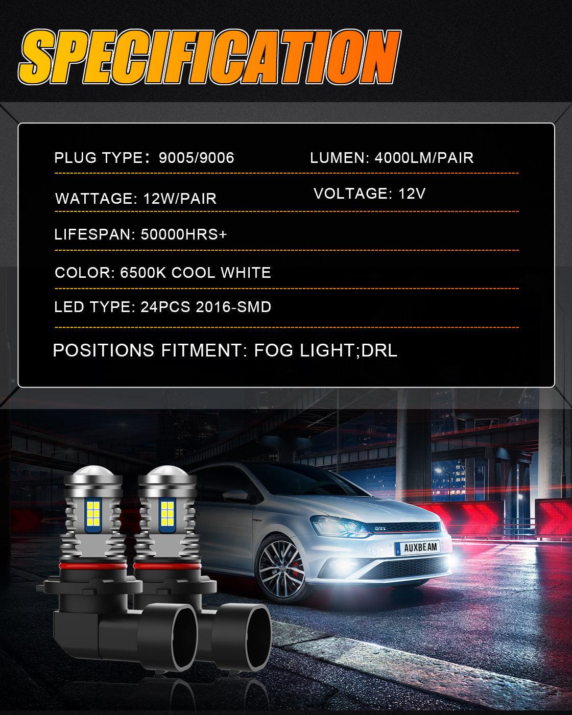 🔥(2pcs/set) Y2 Series 3-Sides Cool White/Yellow LED Fog Light/DRL