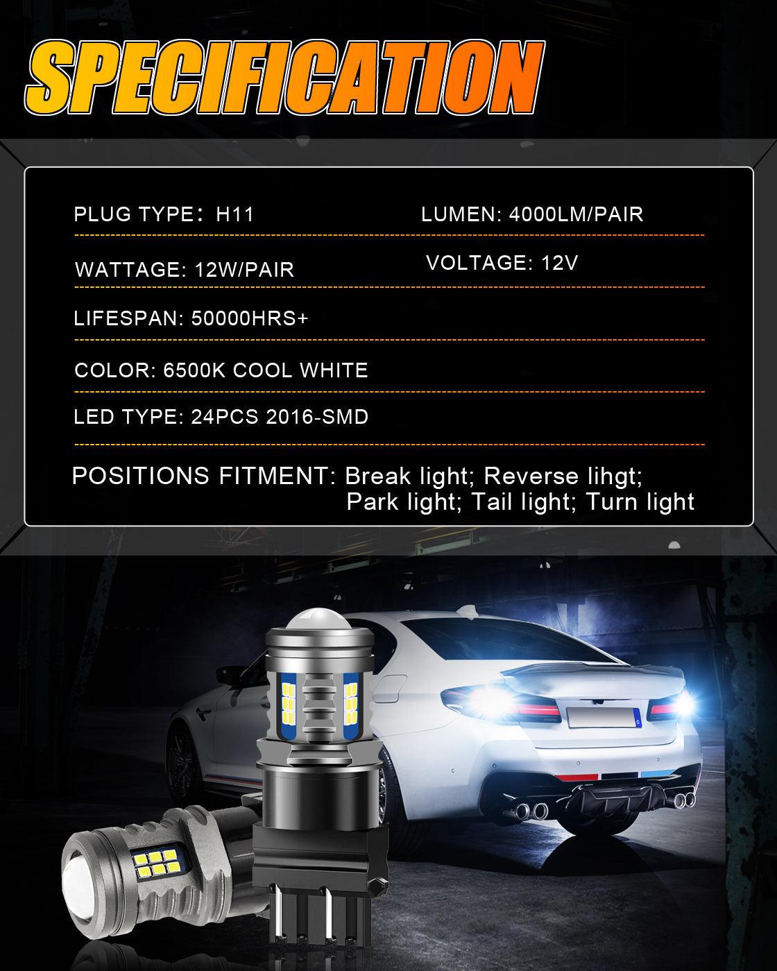 (2pcs/set) Y2 Series 3-Sides Cool White LED Brake/Turn Single/Back-up/Side Maker/DRL