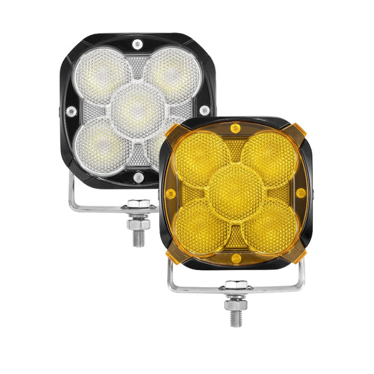 XP-ULTRA Series 4.5 Inch Flood Beam LED Pod Lights Off Road Lights with Amber Backlight