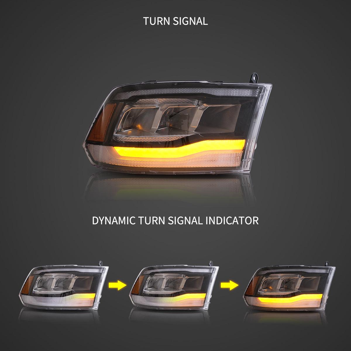 وعاء عاكس لتجميع المصابيح الأمامية LED لسيارة دودج رام الجيل الرابع 1500 و2500 و3500 موديلات 2009-2018