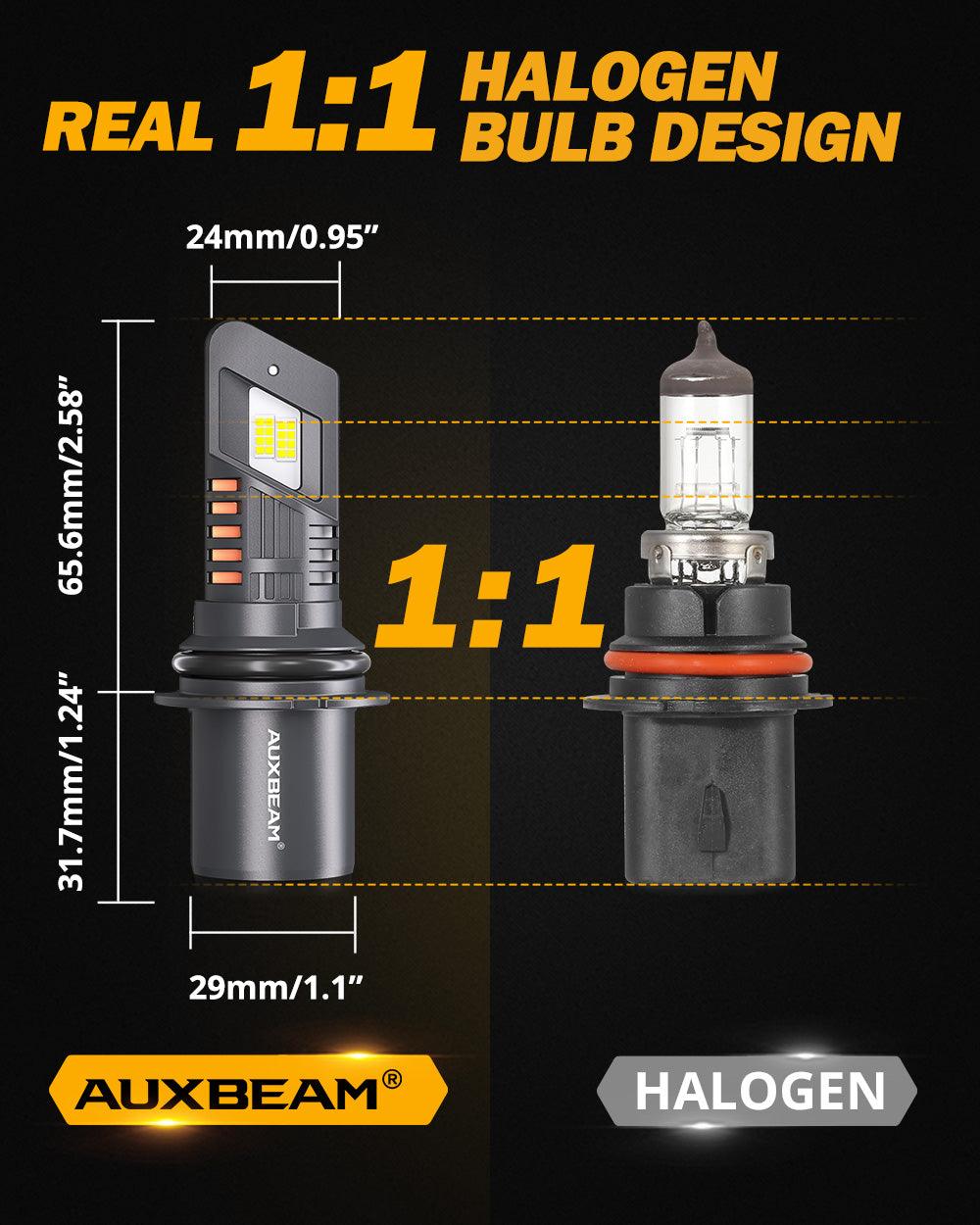 🆕9004/HB1 LED Headlight Bulbs Q25 Series Real 1:1 Size 70W 20000LM 6500K Cool White | 2 Bulbs - Auxbeam  – éclairage LED auto