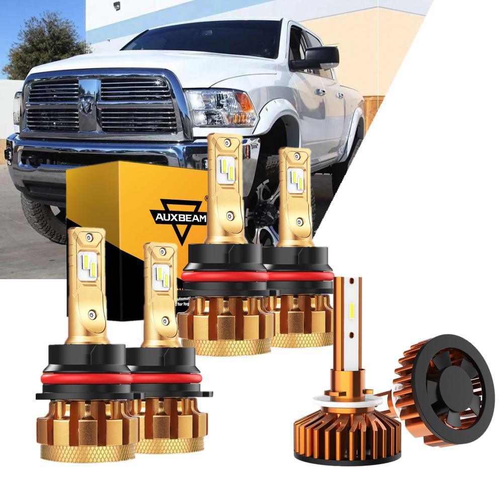 For 2000-2001 Dodge Ram 2500(with 4 headlamps) F-16 Plus Series Built-in Canbus Automotive Grade 14000LM LED Light Bulbs High Low Beam Bundle