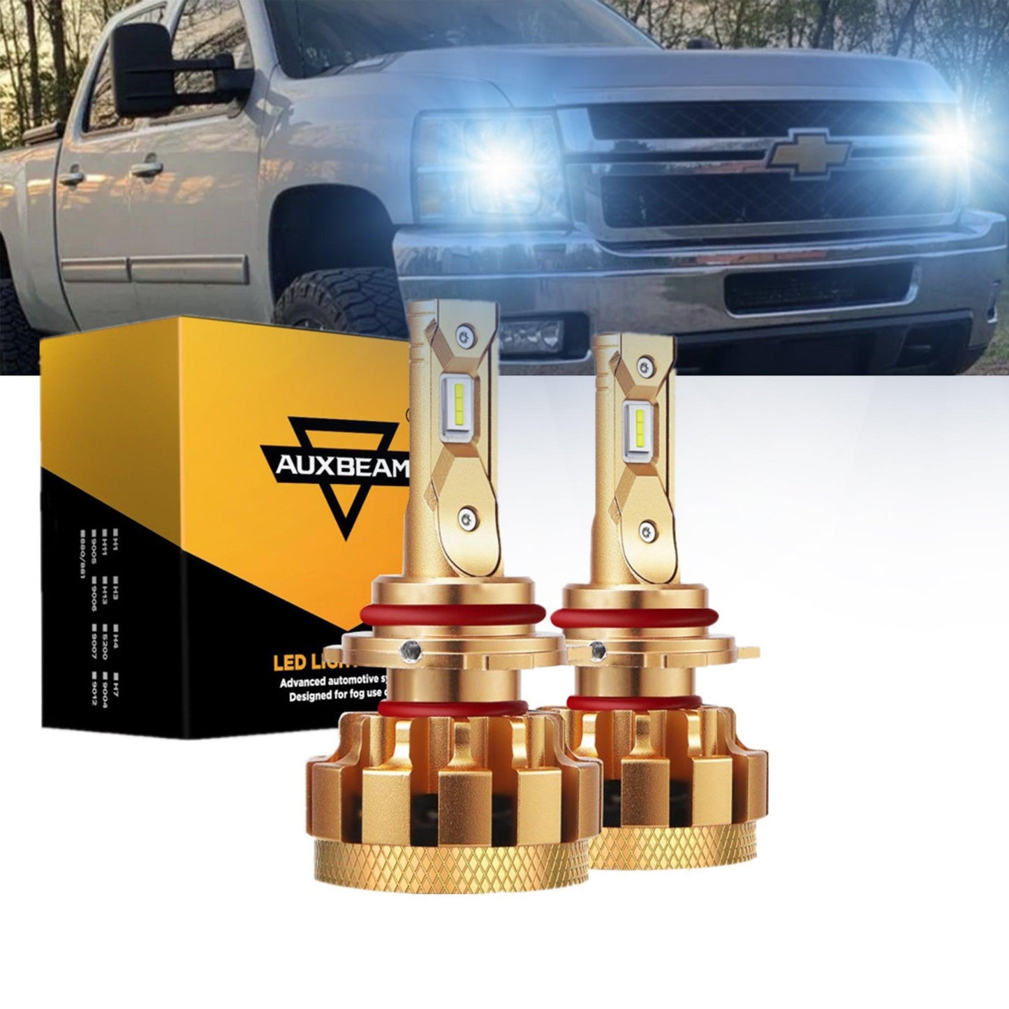 For 2003-2006 Chevrolet Silverado 2500 HD F-16 Plus Series Built-in Canbus Automotive Grade 14000LM LED Light Bulbs High Low Beam Bundle - Auxbeam  – éclairage LED auto
