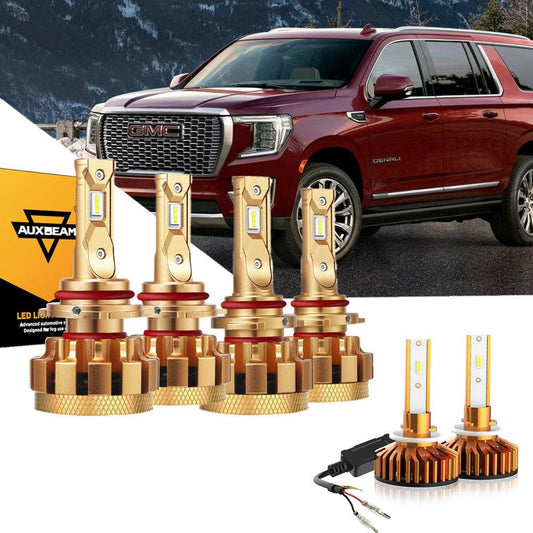 For 2002-2006 GMC Yukon(Denali) F-16 Plus Series Built-in Canbus Automotive Grade 14000LM LED Light Bulbs High Low Beam Bundle - Auxbeam  – éclairage LED auto