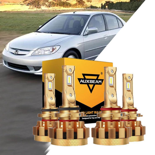 For 2004 2005 HONDA CIVIC 9005+9006 F-16 Plus Series Automotive Grade 28000LM LED Light Bulbs